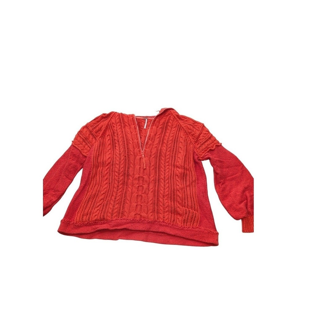 Free People Women's Red Knit‎ Sweater Size Extra Small